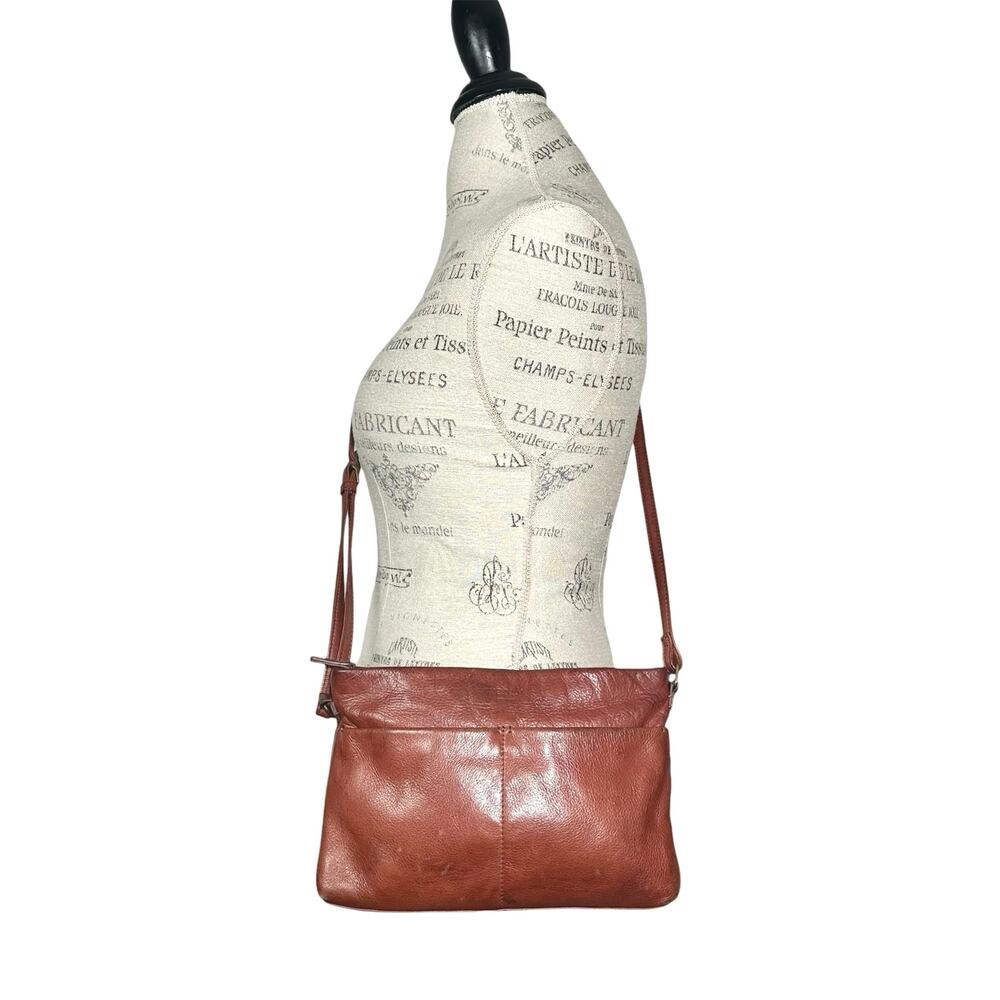 Margot New York | Women | Soft Leather Mahogany Brown Crossbody Purse - Picture 2 of 12